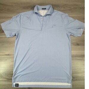 Turtleson Performance Polo Shirt Men's M Light Blue Geometric AOP Print Golf